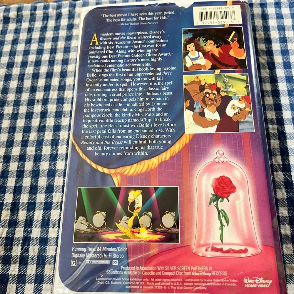 Beauty and the Beast Black Diamond #1325 (VHS,1992) Walt Disney Classic